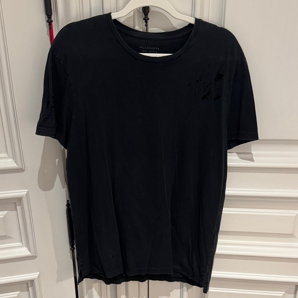 All Saints Men's Charcoal Tee